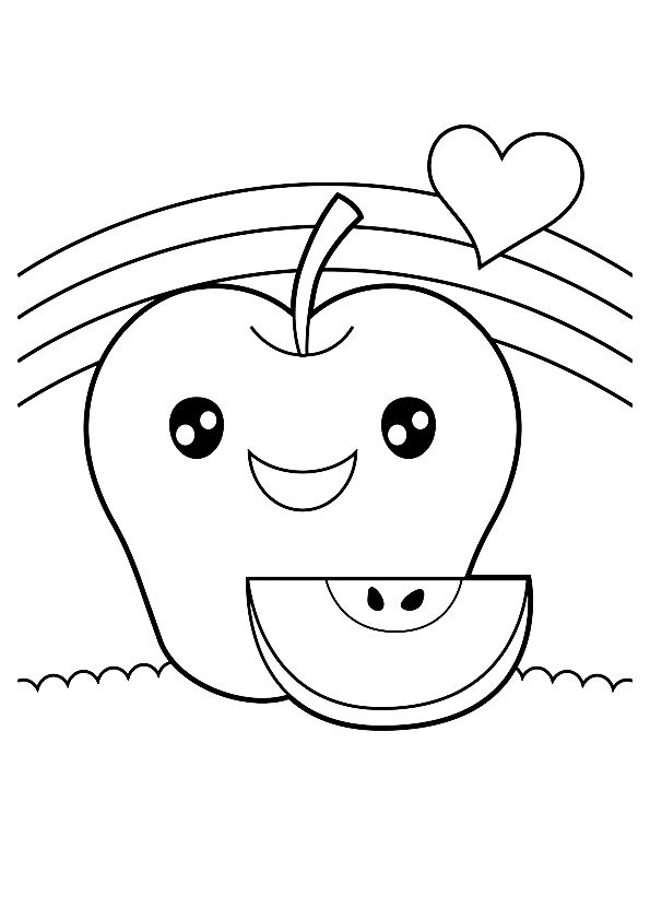 Free Fruits and Veggies Coloring Pages, Printable Fruits and Veggies